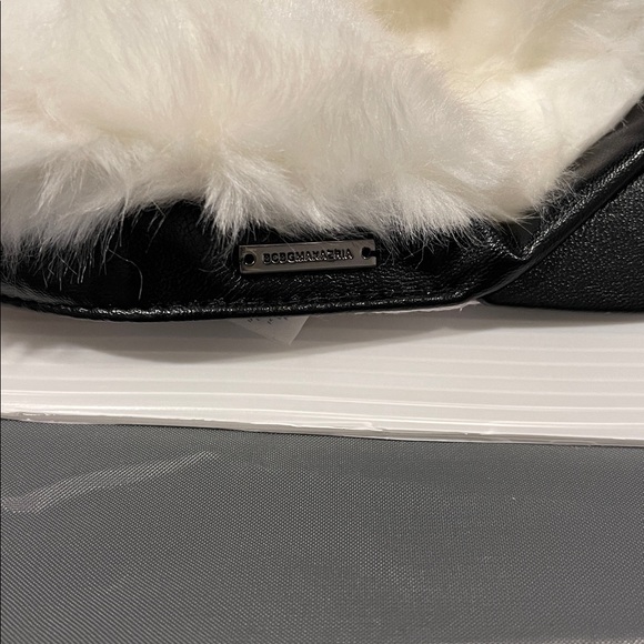 BCBGMaxAzria Black and White Faux Fur Cap - Picture 5 of 6